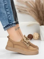 Pantofi Sport Dama din piele naturala 2535 KHAKI | FRANCO GERARDO
