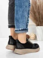 Pantofi Sport Dama din piele naturala 16-2 BLACK | FRANCO GERARDO