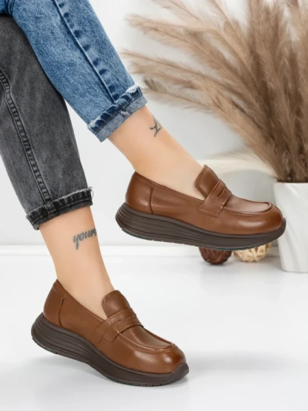 Pantofi Casual Dama din piele naturala 16-7 DARK BROWN | FRANCO GERARDO