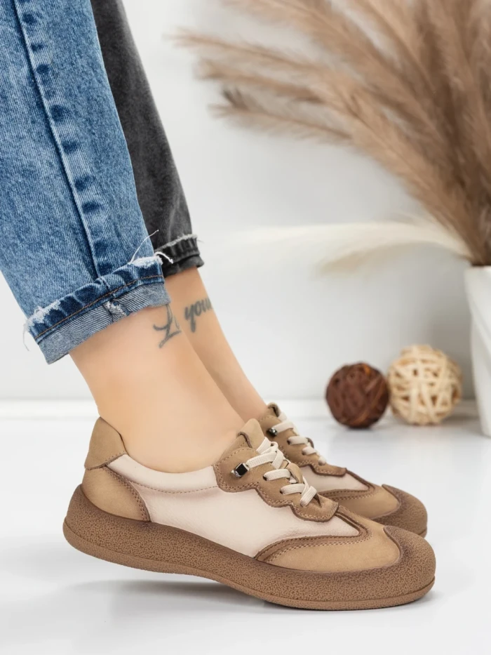 Pantofi Sport Dama din piele naturala 65852 APRICOT | FRANCO GERARDO