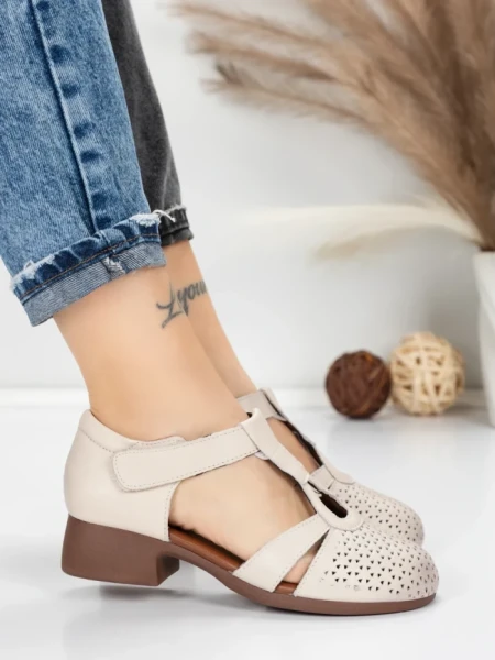 Sandale Dama din piele naturala 1171 CREAM | FORMATIONE