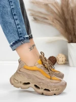 Pantofi Sport Dama din piele naturala HY6376 YELLOW | FRANCO GERARDO