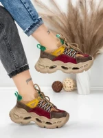 Pantofi Sport Dama din piele naturala HY6383 WINE-GREEN | FRANCO GERARDO