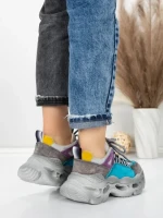 Pantofi Sport Dama din piele naturala HY6383 LIGHT BLUE-YELLOW | FRANCO GERARDO