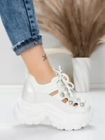Pantofi Sport Dama cu Platforma 0897-33 WHITE | MEI