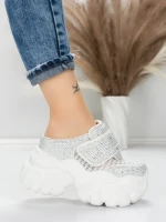 Pantofi Sport Dama cu Platforma 569-67 WHITE | MEI