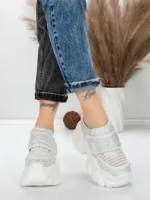 Pantofi Sport Dama cu Platforma 569-67 WHITE | MEI