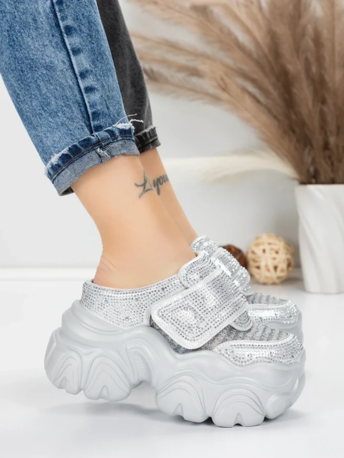 Pantofi Sport Dama cu Platforma 569-67 SILVER | MEI