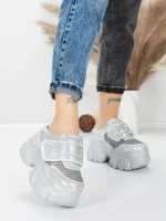 Pantofi Sport Dama cu Platforma 569-67 SILVER | MEI