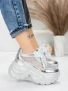 Pantofi Sport Dama cu Platforma 0897-36 SILVER | MEI