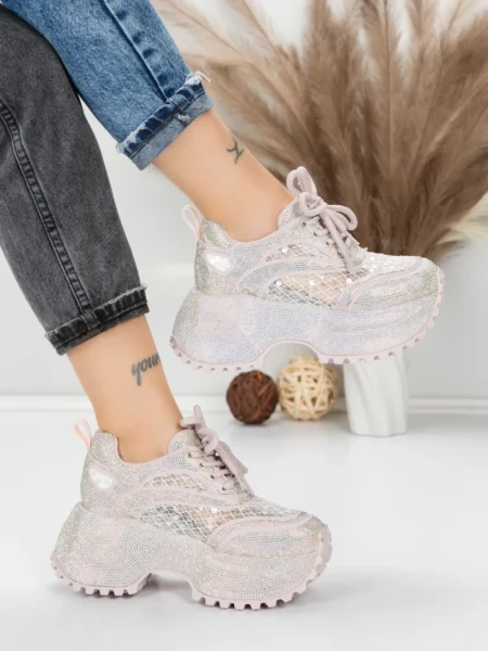Pantofi Sport Dama cu Platforma 6968-1 PINK | MEI