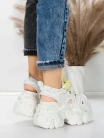 Sandale Dama cu Platforma 569-76 WHITE | MEI
