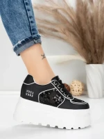 Pantofi Sport Dama cu Platforma 6208-29 BLACK | MEI