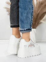 Pantofi Sport Dama cu Platforma 6208-29 WHITE | MEI