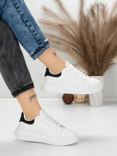 Sneakers Dama 8923 WHITE-BLACK | MEI