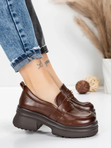 Pantofi Casual Dama din piele naturala 10828 BROWN | FORMATIONE