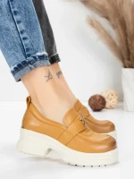 Pantofi Casual Dama din piele naturala 10828 YELLOW | FORMATIONE