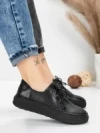 Pantofi Casual Dama din piele naturala 663 BLACK | ADVANCER
