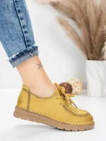 Pantofi Casual Dama din piele naturala 8887 YELLOW | FORMATIONE