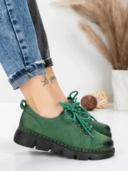 Pantofi Casual Dama din piele naturala 556 GREEN | FORMATIONE