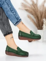 Pantofi Casual Dama din piele naturala 2557 GREEN | FORMATIONE