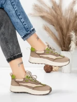 Pantofi Sport Dama din piele naturala 773 LIGHT GREEN | FRANCO GERARDO