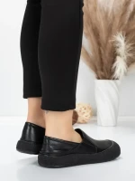 Pantofi Casual Dama din piele naturala 665 BLACK | ADVANCER