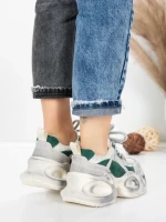 Pantofi Sport Dama din piele naturala HY8985 GREEN-GREY | FRANCO GERARDO