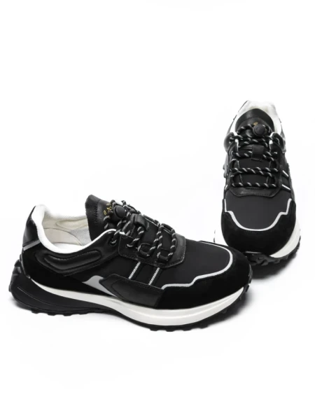 Pantofi Sport Barbati din piele naturala 20676 BLACK | ADVANCER