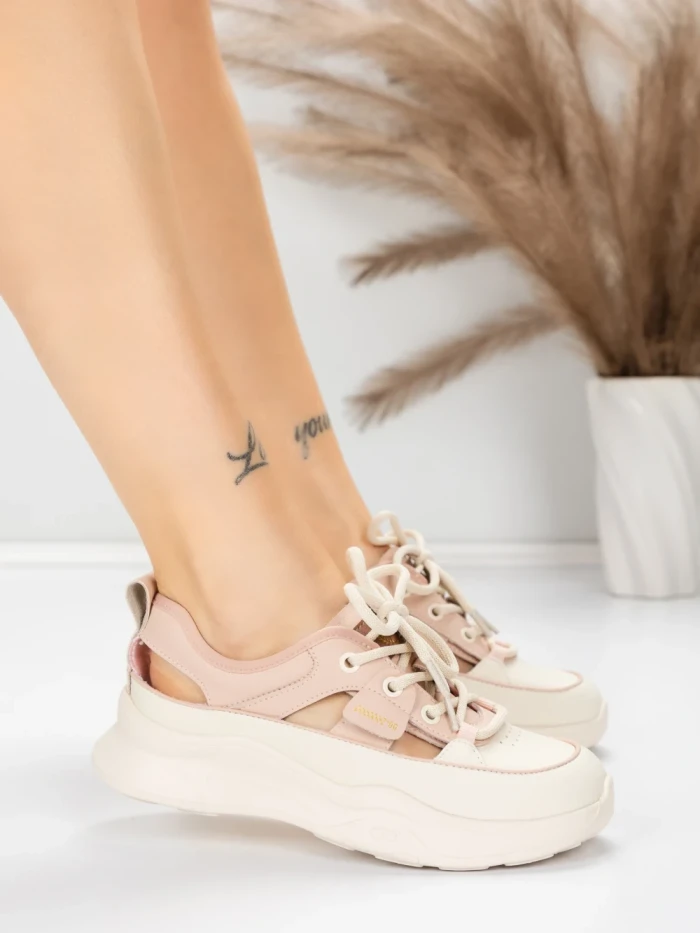 Pantofi Sport Dama din piele naturala 70136X PINK | ADVANCER