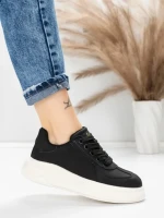 Pantofi Sport Dama din piele naturala FP26309 BLACK-WHITE | ADVANCER