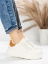 Pantofi Sport Dama din piele naturala FP26309 WHITE-APRICOT | ADVANCER