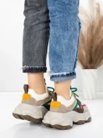 Pantofi Sport Dama din piele naturala HY1369 APRICOT-RED | FRANCO GERARDO