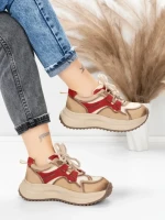 Pantofi Sport Dama din piele naturala 572105 RED | FRANCO GERARDO