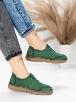 Pantofi Casual Dama din piele naturala 8736 GREEN | FORMAZIONE