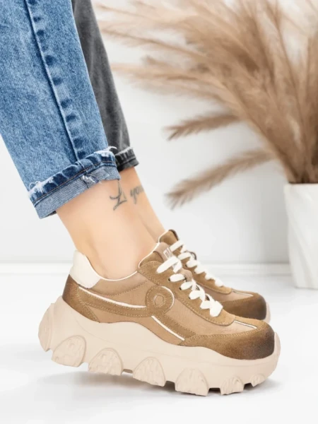 Pantofi Sport Dama din piele naturala 9802 APRICOT | FRANCO GERARDO