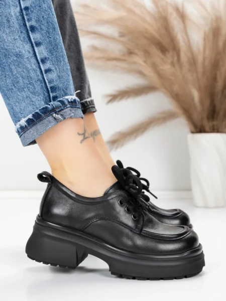 Pantofi Casual Dama din piele naturala 10829 BLACK | FORMAZIONE