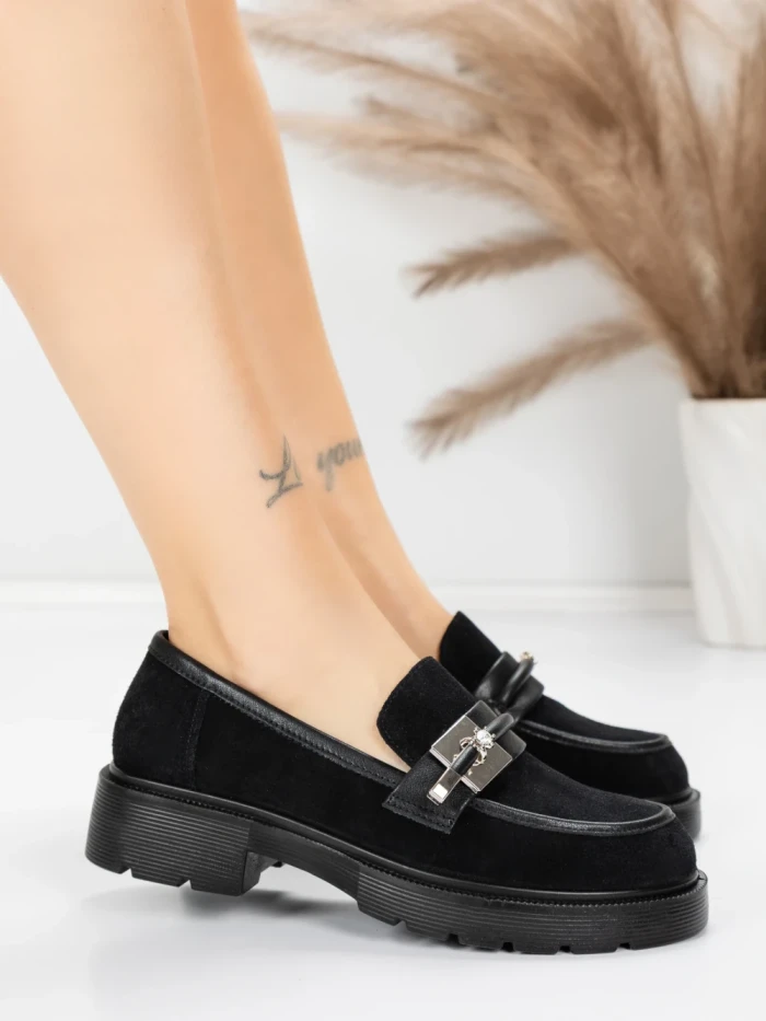 Pantofi Casual Dama din piele naturala 8991F BLACK | ADVANCER