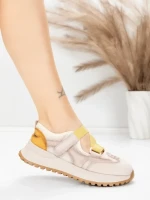 Pantofi Sport Dama din piele naturala KM3906 YELLOW | ADVANCER