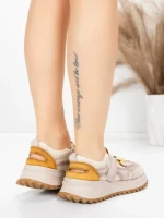 Pantofi Sport Dama din piele naturala KM3906 YELLOW | ADVANCER