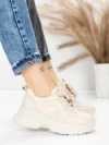 Pantofi Sport Dama din piele naturala 10785 CREAM | FRANCO GERARDO
