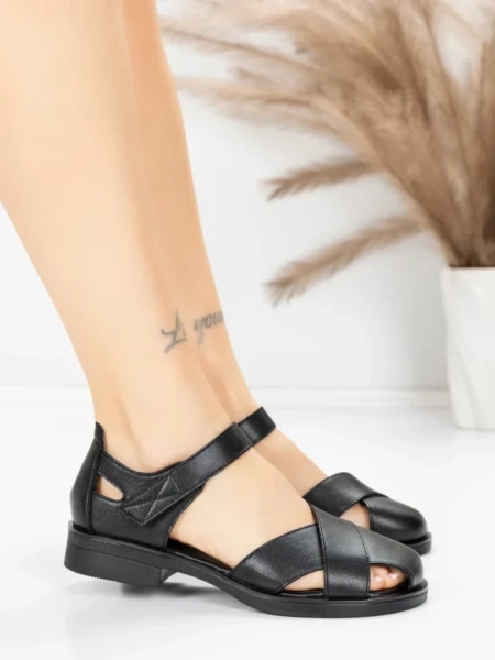 Sandale Dama din piele naturala 9305-90 BLACK | ADVANCER