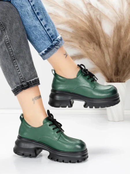 Pantofi Casual Dama din piele naturala 8305 GREEN | ADVANCER