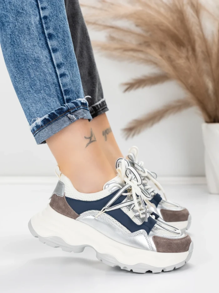 Pantofi Sport Dama din piele naturala 5A617 BLUE | ADVANCER