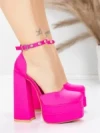 Pantofi cu Toc gros si Platforma 2SY12 FUCHSIA | MEI