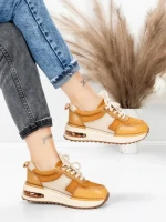 Pantofi Sport Dama din piele naturala 6055 TAUPE | ADVANCER