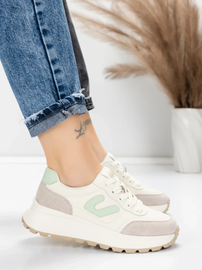 Pantofi Sport Dama din piele naturala 76098-8 GREEN | ADVANCER