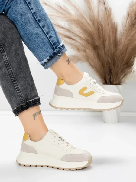 Pantofi Sport Dama din piele naturala 76098-8 YELLOW | ADVANCER