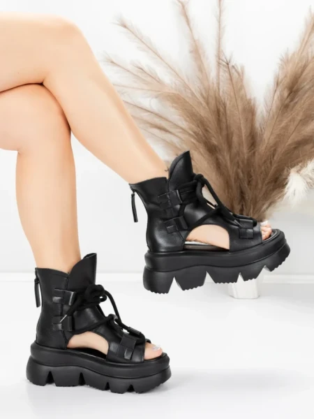 Sandale Dama din piele naturala 19685 BLACK | ADVANCER