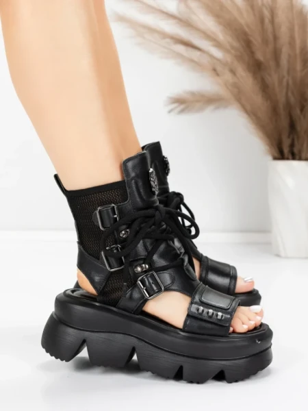 Sandale Dama din piele naturala 19633 BLACK | ADVANCER